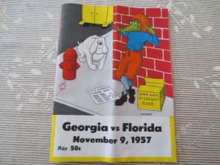 1957 Georgia Bulldogs Vs Florida Gators Football Program Ads Photos