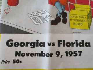 1957 Georgia Bulldogs vs Florida Gators Football Program Ads Photos 2