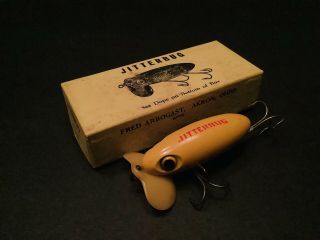 Vintage Fishing Lure & Box (ww2 Arbogast Jitterbug) 1943 - 1945