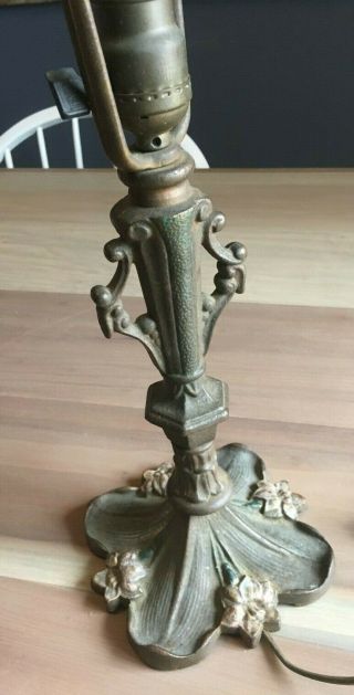 Antique Cast Iron Art Nouveau Deco Table Lamp Base With Finial