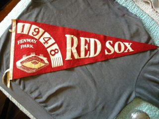 Vintage 1948 Boston Red Sox Fenway Park Large Pennant