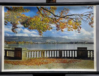Lindau View On The Lake Constance Vintage Pull - Down Wall Chart Print Poster