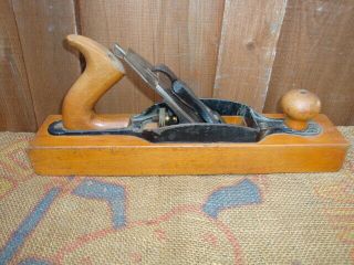 antique STANLEY BAILEY No.  27 1/2 transitional wood plane 3