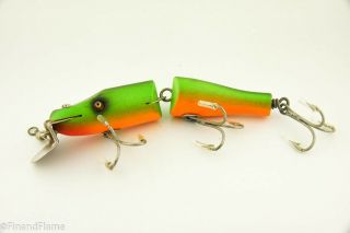 Creek Chub Jointed Snook Pikie In Fire Plug Antiue Fishing Lure