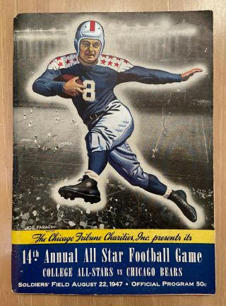 Vintage 1947 Nfl Chicago Bears Vs College All - Stars Football Program