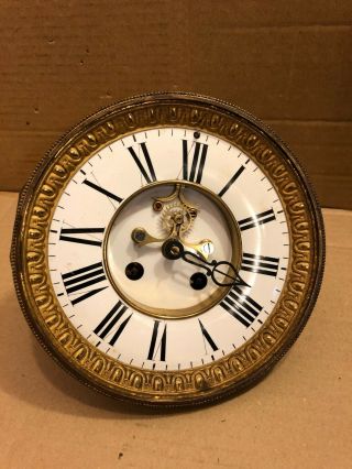 Vintage Ornate Clock Face (possibly French),  With Clock Movement / Mechanism