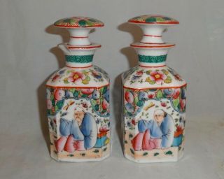 Antique French Porcelaine De Bayeux Perfume Bottles