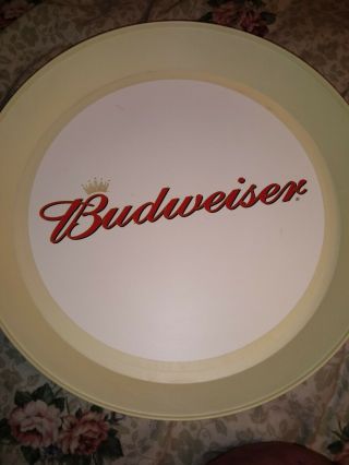 Vintage Budweiser Beer 13 - 1/2 Inch Round Plastic Serving Tray