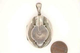 Antique Victorian English Sterling Silver Buckle Style Memento Locket C1890