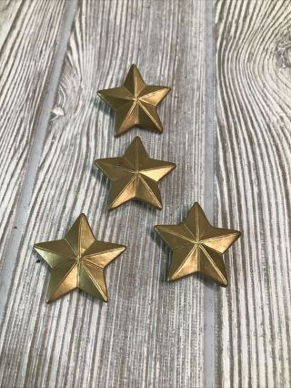 Vintage Set Of 3 Star Button Covers And 1 Star Pin Gold In Color