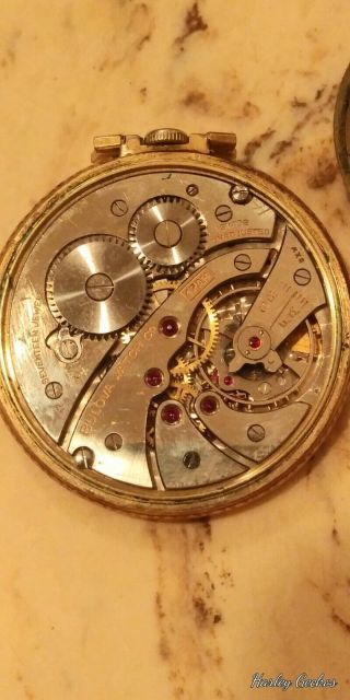 Vintage Bulova Open Face Pocket Watch 10k Gold Filled 2