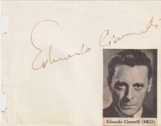 Eduardo Ciannelli - Vintage Signed Album Page (italian Bartone & Actor)