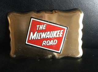 Vintage The Milwaukee Road Railway Belt Buckle Railroad