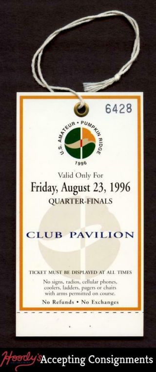 1996 U.  S.  Amateur Quarter Ticket Club Pavilion,  Tiger Woods Wins