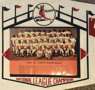 1967 St.  Louis Cardinals World Series Full Size Team Picture Pennant