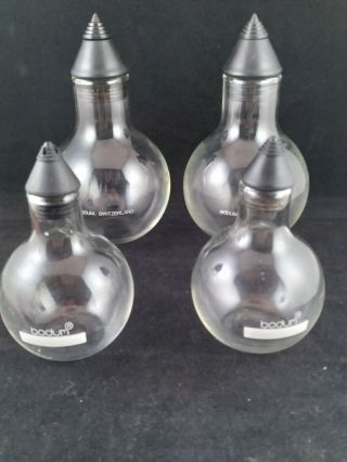 Rare Vintage Set Of Bodum Switzerland Salt & Pepper Shakers Oil And Vinegar Set