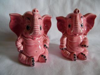 Norcrest Pink Elephant Collectible Salt And Pepper Vintage