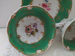 Antique H & R Daniel Tea Cup And Saucer Set.  Hand Painted Floral Shell Shape