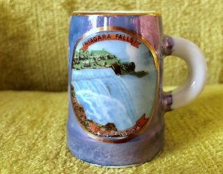 Vintage Niagara Falls Lusterware Shot Glass Mug Japan Giftcraft Souvenir Canada