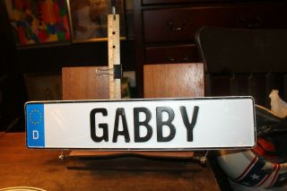 Vintage Personalized European Union License Plate Gabby Germany 2016
