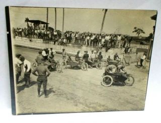 Vintage 1920`s Motorcycles On Race Track Photo,  Hagerstown Md.