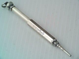 Antique Sterling Silver Propelling Mechanical Pencil Chatelaine Pendant