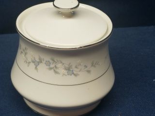 Vintage Forget Me Not China Sugar Bowl With Lid Made In Japan White/blue