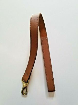 Vintage 22 " Brown Tan Leather Luggage Suitcase Pull Along Strap