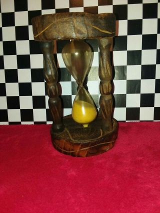 Vintage 7 " Wooden Sand Hour Glass 10 Minute Timer