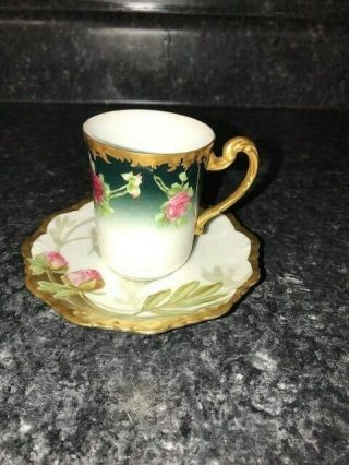 Antique Limoges Porcelain Tea Cup And Saucer