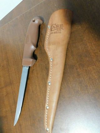 For Sale: Vintage Case Xx Fillet Fishing Knife With Leather Sheath - - 6 " Blade Usa
