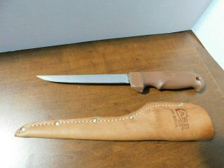 For Sale: Vintage Case XX Fillet Fishing Knife With Leather Sheath - - 6 