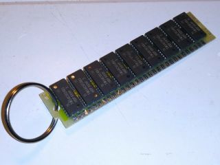 Vintage Computer Memory Key Chain 1mb 9 Chip 30 - Pin Sim Vintage Electronics