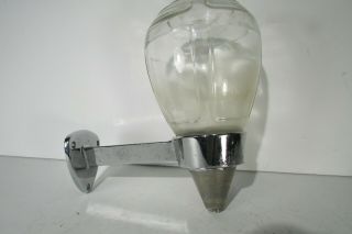 Vintage Glass Wall Hanging Chrome Soap Dispenser Bottom Button From Gas Station