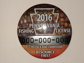 2016 Pa Fishing License Button 6 " Vendor Display - Brook Trout -