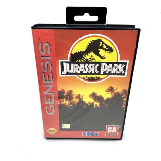 Vtg Retro Jurassic Park Sega Genesis,  1992 W/ Game Case