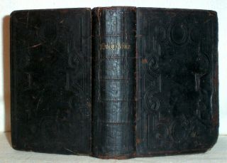 1858 Holy Bible Small Antique Leather Binding King James Version 162 Years Old