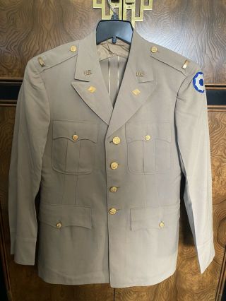 Vtg 1940s Wwii Army Air Force Officer Uniform Tunic Jacket Light Summer 40 M