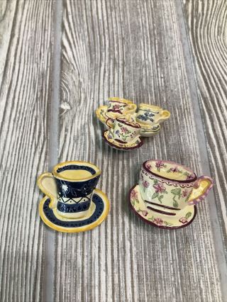 Vintage Set Of 3 Teacup Button Covers Tea Cup Get Together