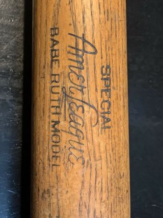 Hillerich And Bradsby 20s Amerileague Special Babe Ruth Bat 34” Yankees Repaired