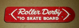 Vintage Roller Derby Skateboard 10 Red Split Steel Wheels 1960 