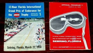 1958 And 1959 Sebring 12 Hours - 2 Race Programs