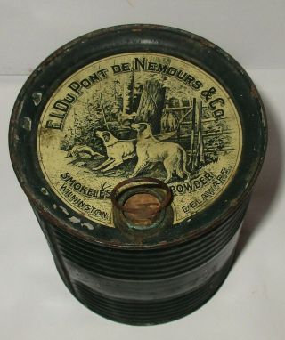 Antique 1893 E.  I.  Dupont De Nemours Hunting Smokeless Shotgun Gunpowder Tin