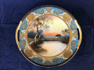 Good Antique Noritake Porcelain Hand Painted Cabinet Plate.  1.  C1900.
