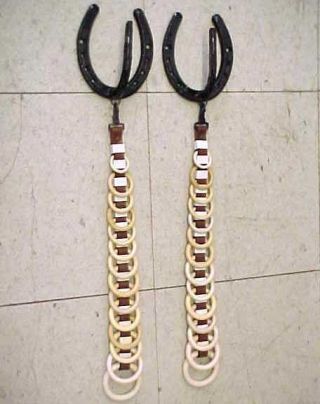 Vintage Horse Shoe - Coat Hook / Gun Rack W/ Rein Spreaders