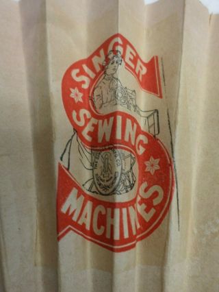Vintage " Singer " Sewing Machine Paper Hand Fan - Promo Item