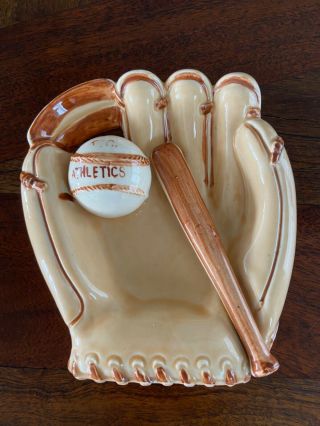Vintage Kc Athletics Ceramic Glove Baseball Kansas City Royals Oakland A’s