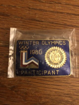 Official Winter Olympics 1980 Lake Placid Participant Pin Nys Correctional Servi