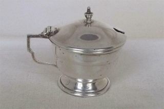 A Vintage Sterling Silver Mustard Pot With Glass Liner Birmingham 1948.