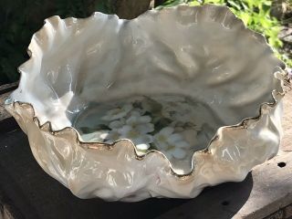Antique R S Germany Cabbage Leaf Porcelain Bowl Large 9.  5 " Perfect Hallmarked